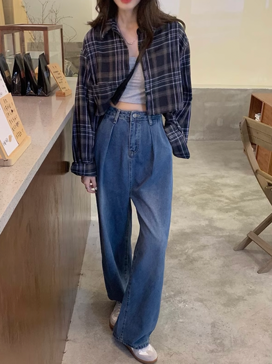 ショート丈チェックシャツ DPB71243