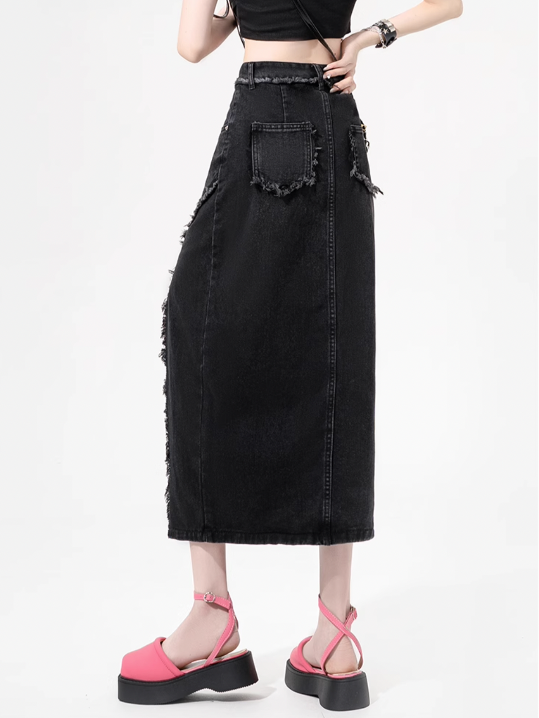 スリットロングデニムスカート DPB71238
