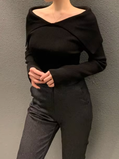 オフショルリブニット CPA42033