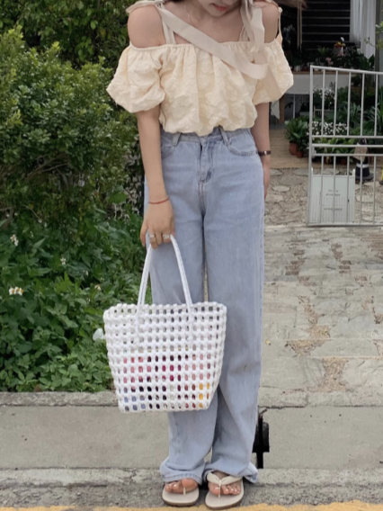 ジャガードオフショルダートップス CPA42089