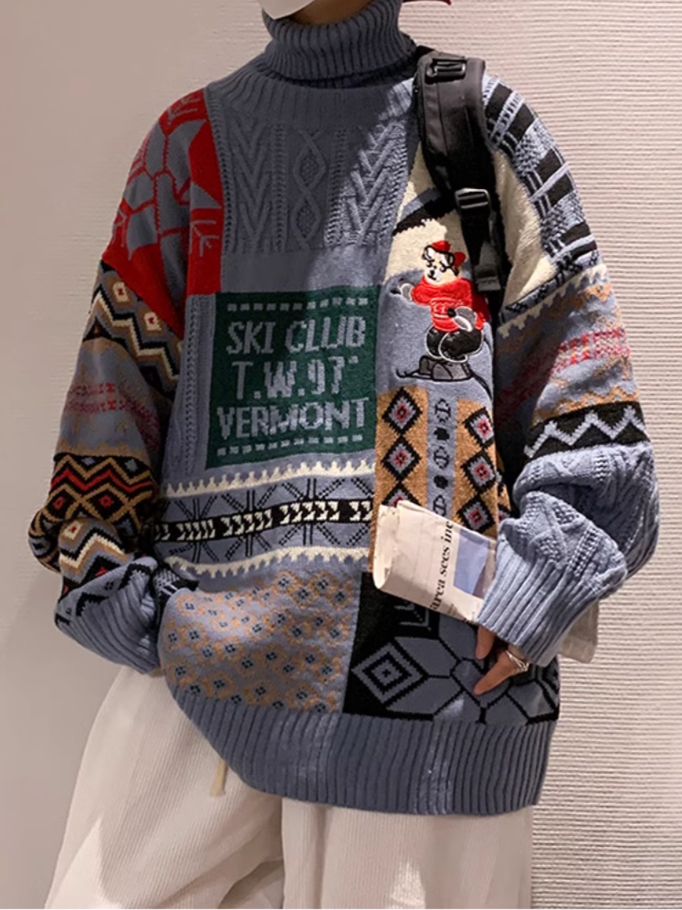 ハイネックデザインニット SPA09193