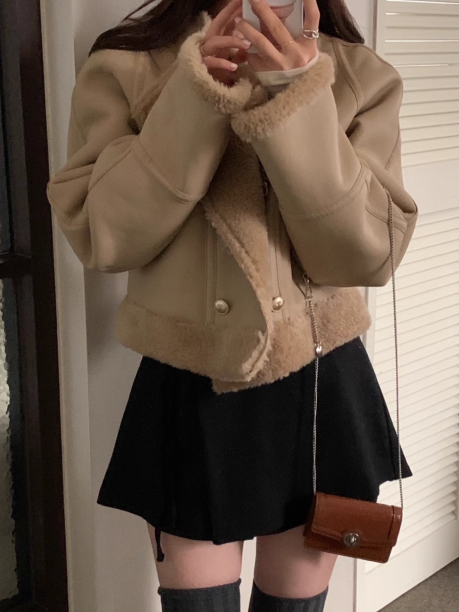 ダブルボタンレザーコート CAA00457