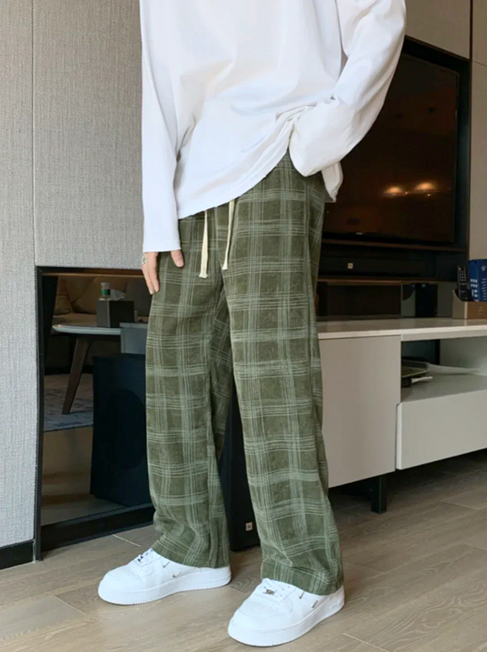 カーキーコーデュロイチェックパンツ DPB64048