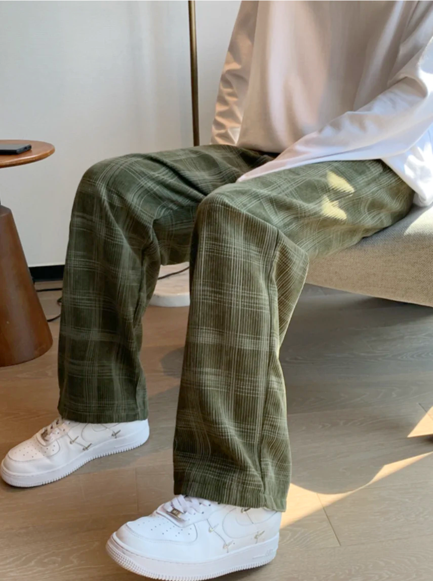 カーキーコーデュロイチェックパンツ DPB64048