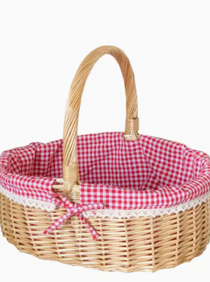 ギンガムチェック籠バッグ CPA44043