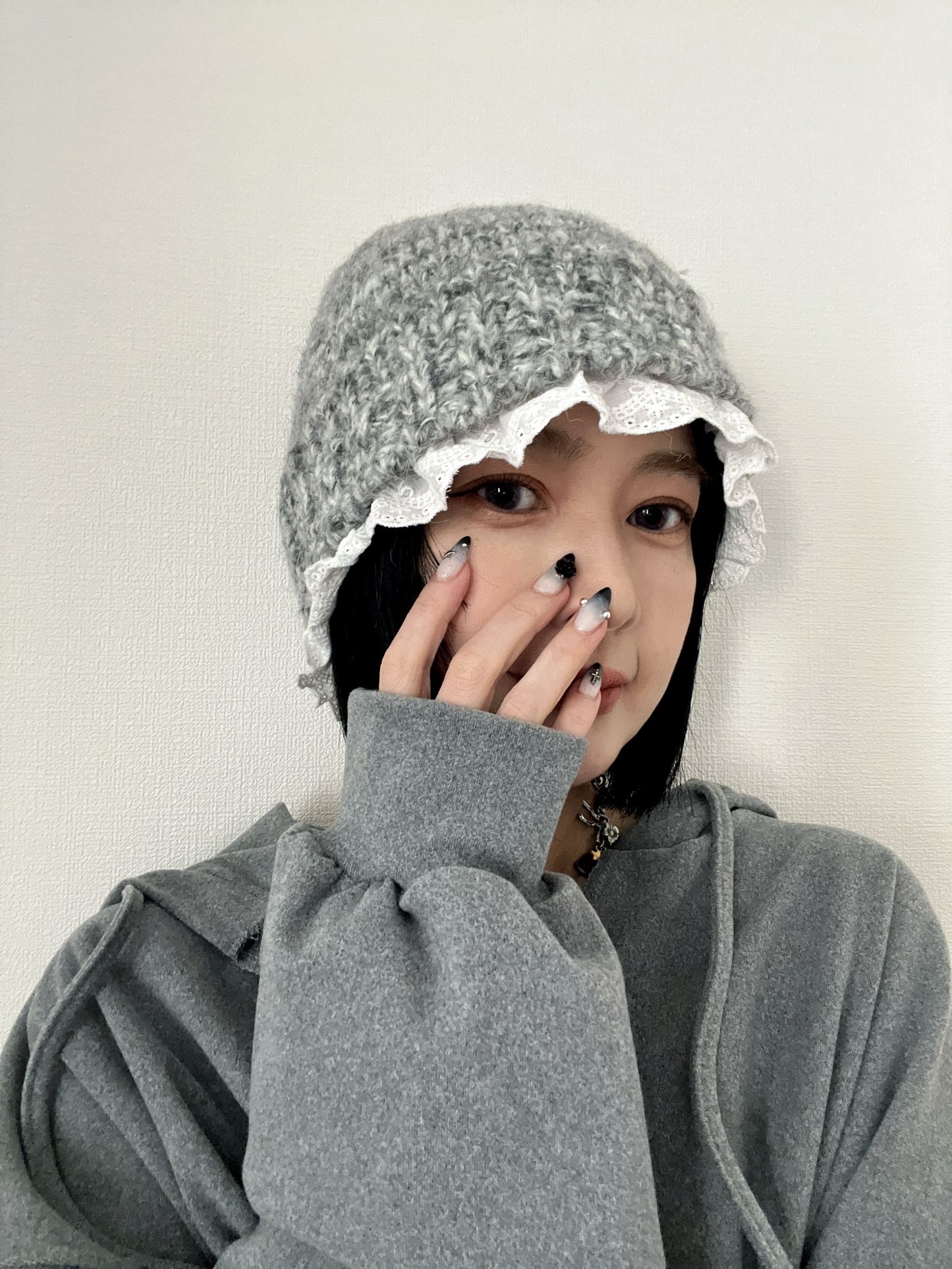 レースフリル付きニットキャップ DPB79089