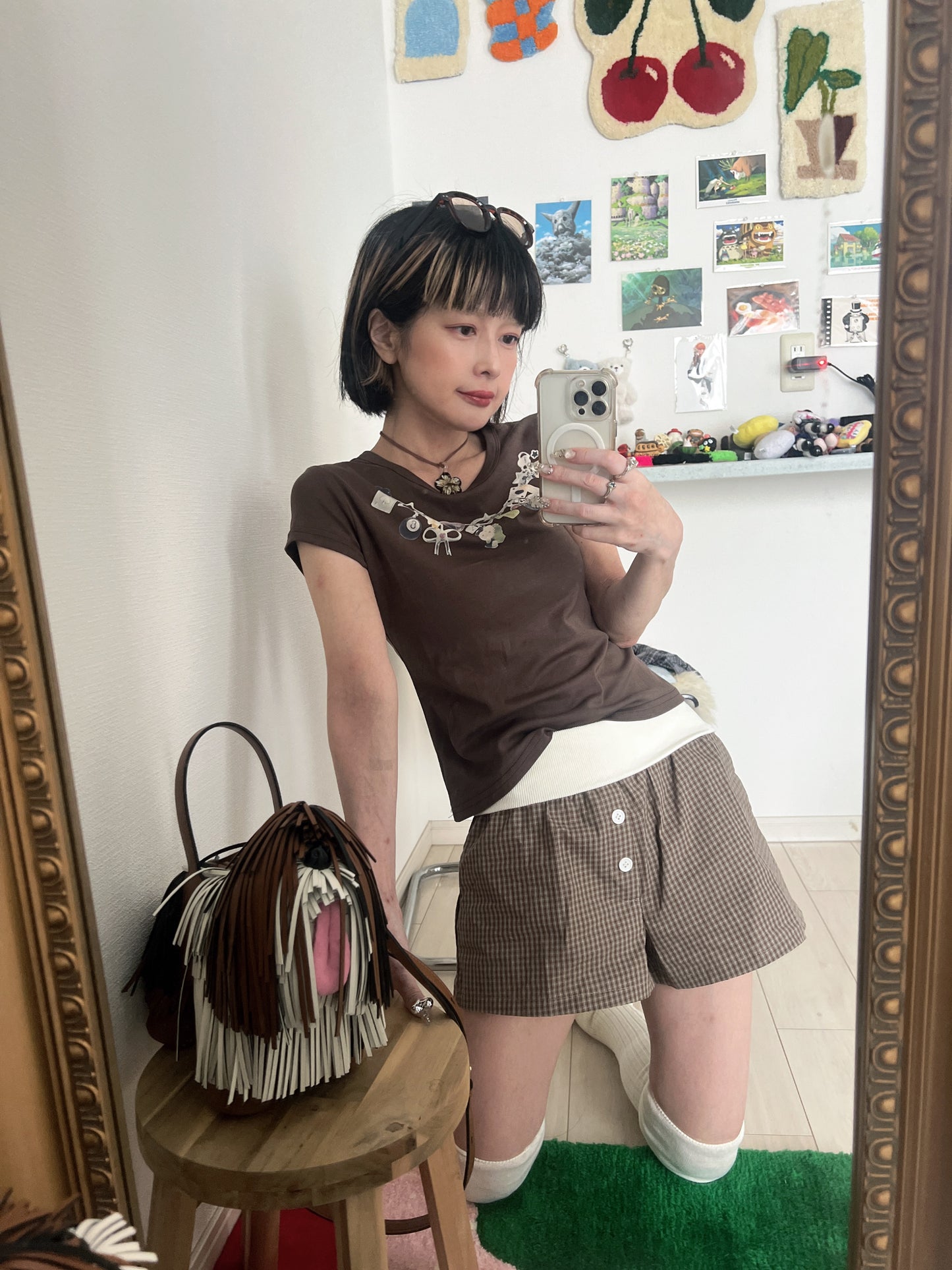 チェックデザインショートパンツ DPB79182