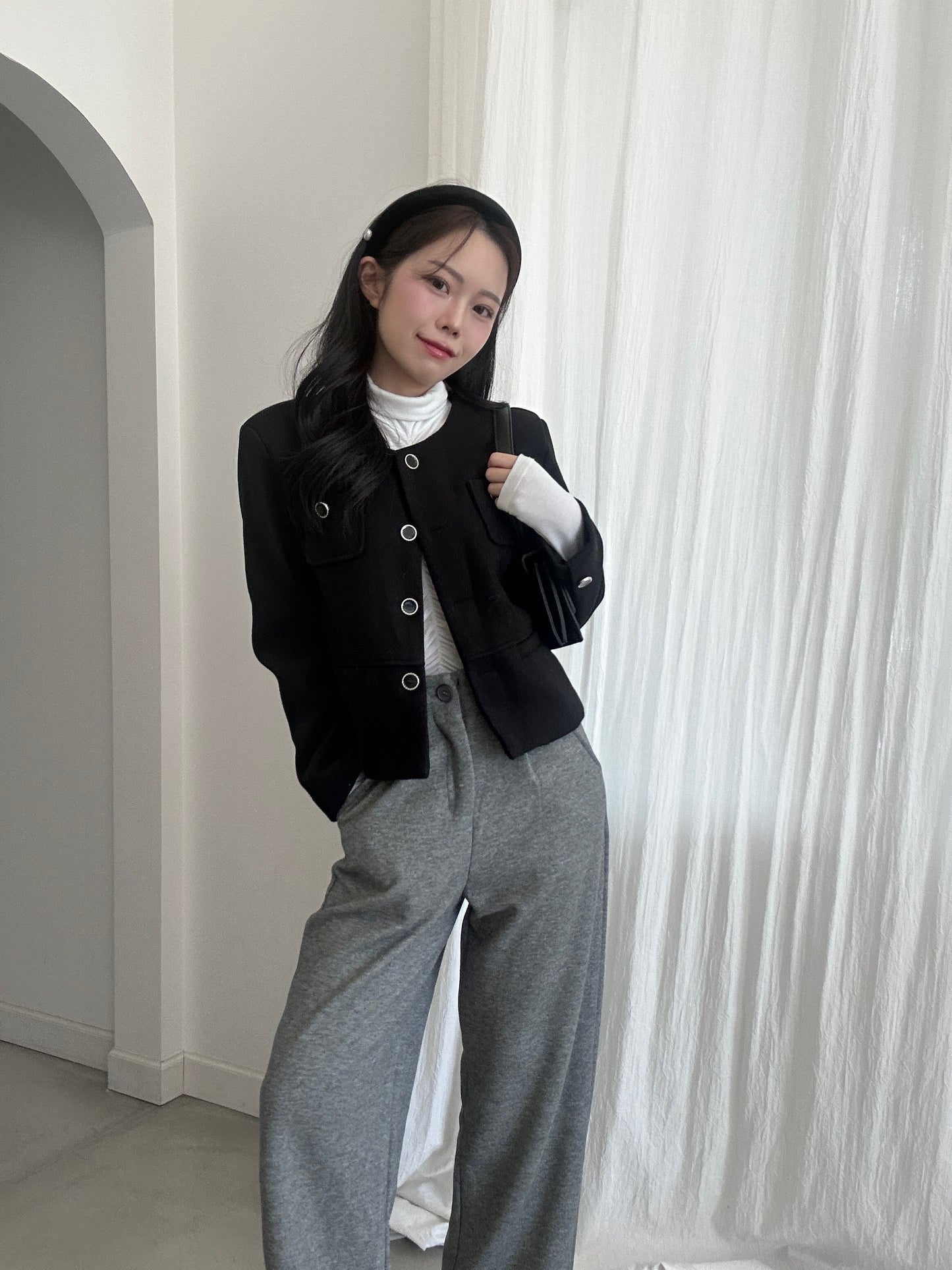 ノーカラーショートジャケット DPB43184