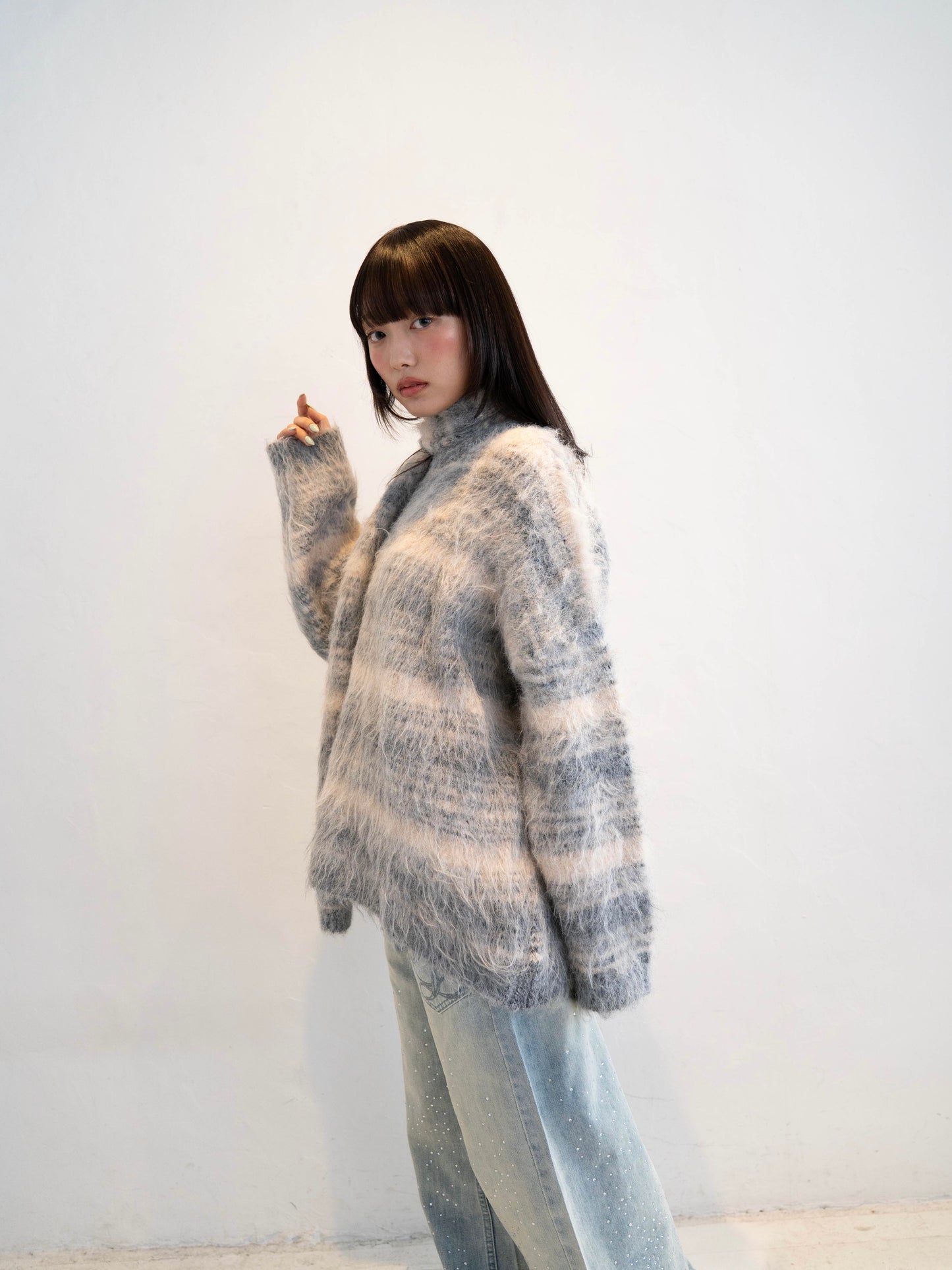 リボンマフラーボーダーニット DPC02005