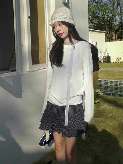 ネイビーチェックミニスカート DPB71724