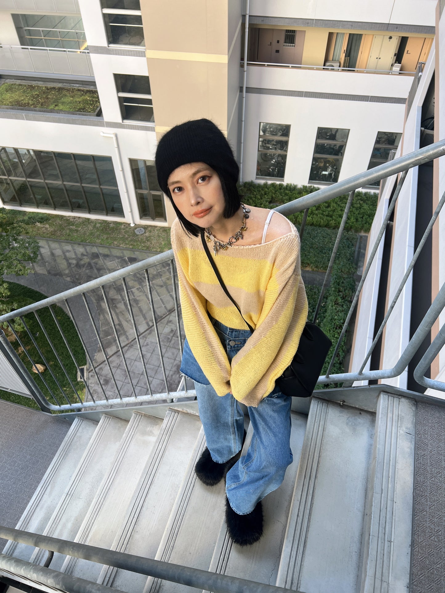 ボーダーモヘアライクルーズニット DPB79065