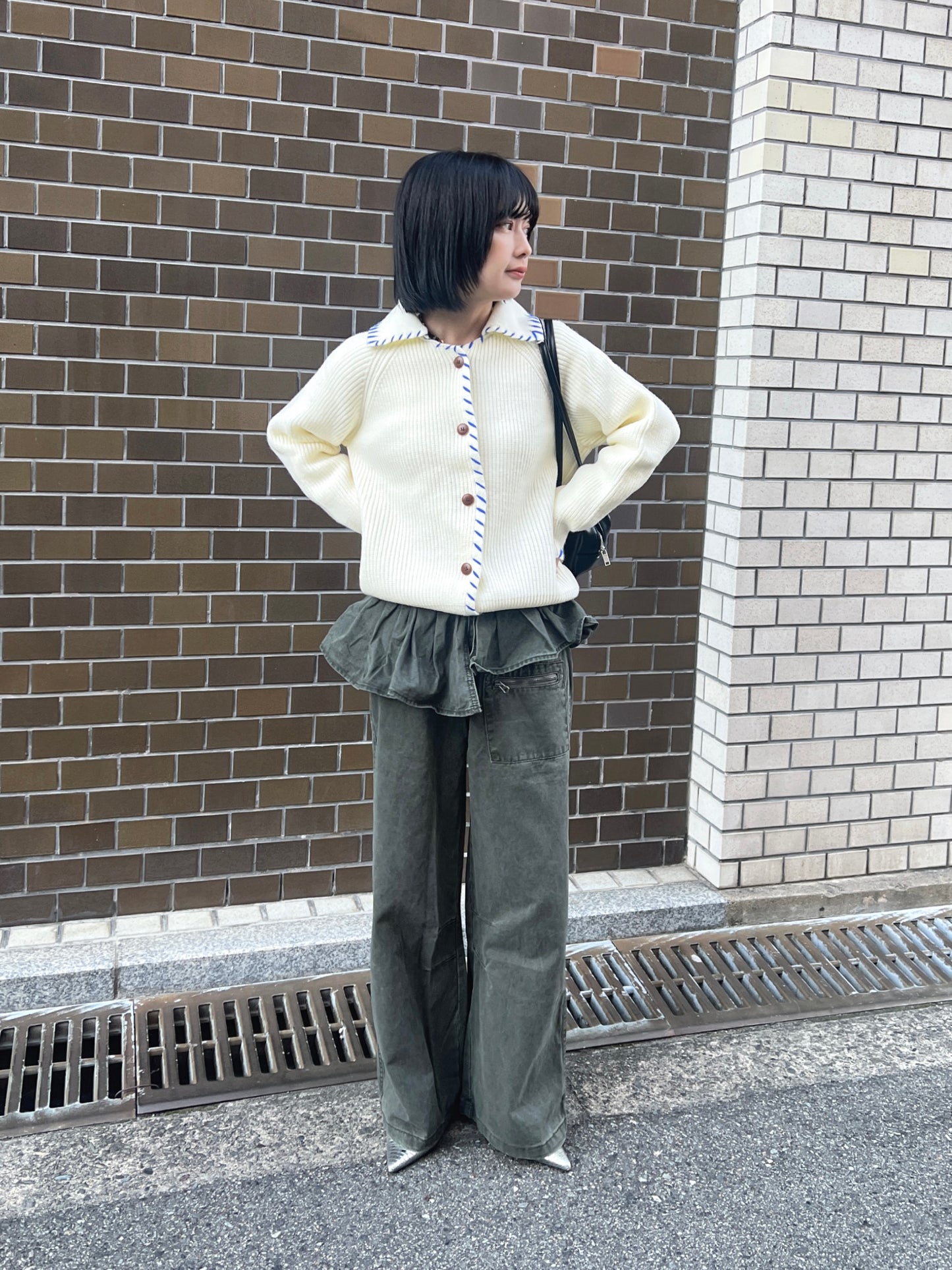 ステッチデザインニットカーディガン DPB79081