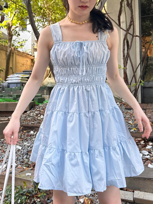 ライトブルーティアードワンピース DPA43367