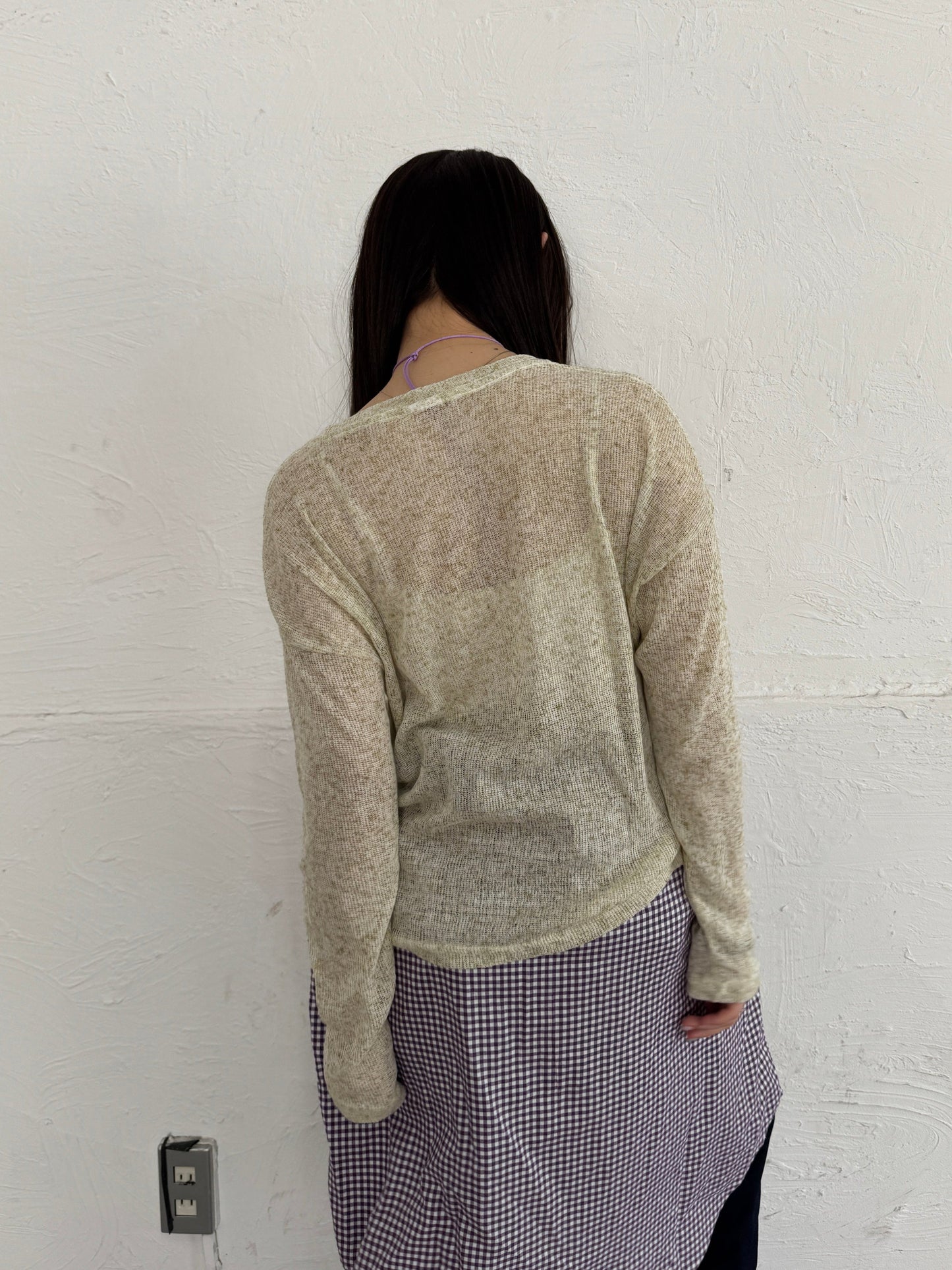 ネップライクシアーロングスリーブTシャツ DPB78137
