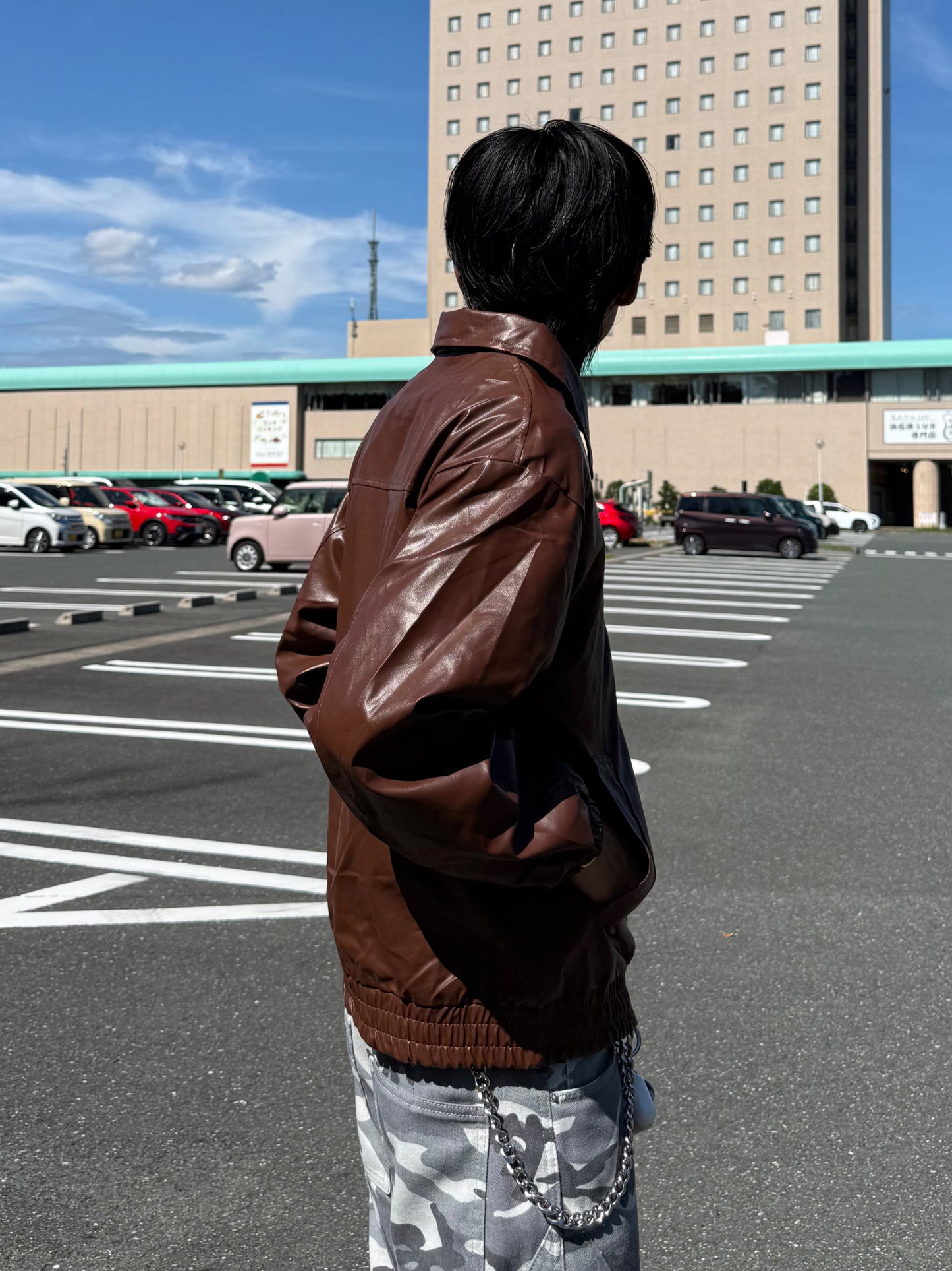 ワンポイントフェイクレザージャケット DPB90046