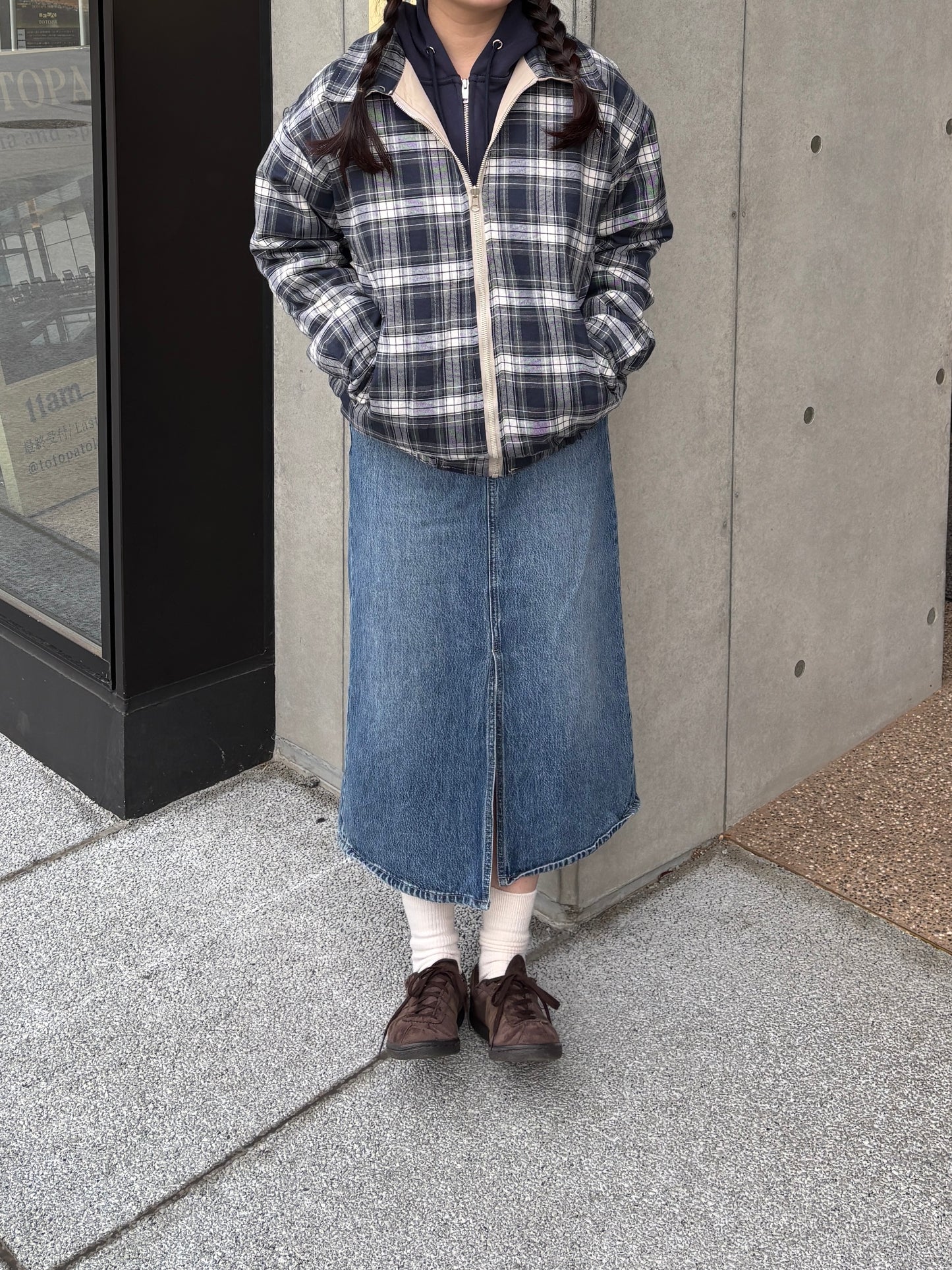 リバーシブルチェックブルゾン DPB84056