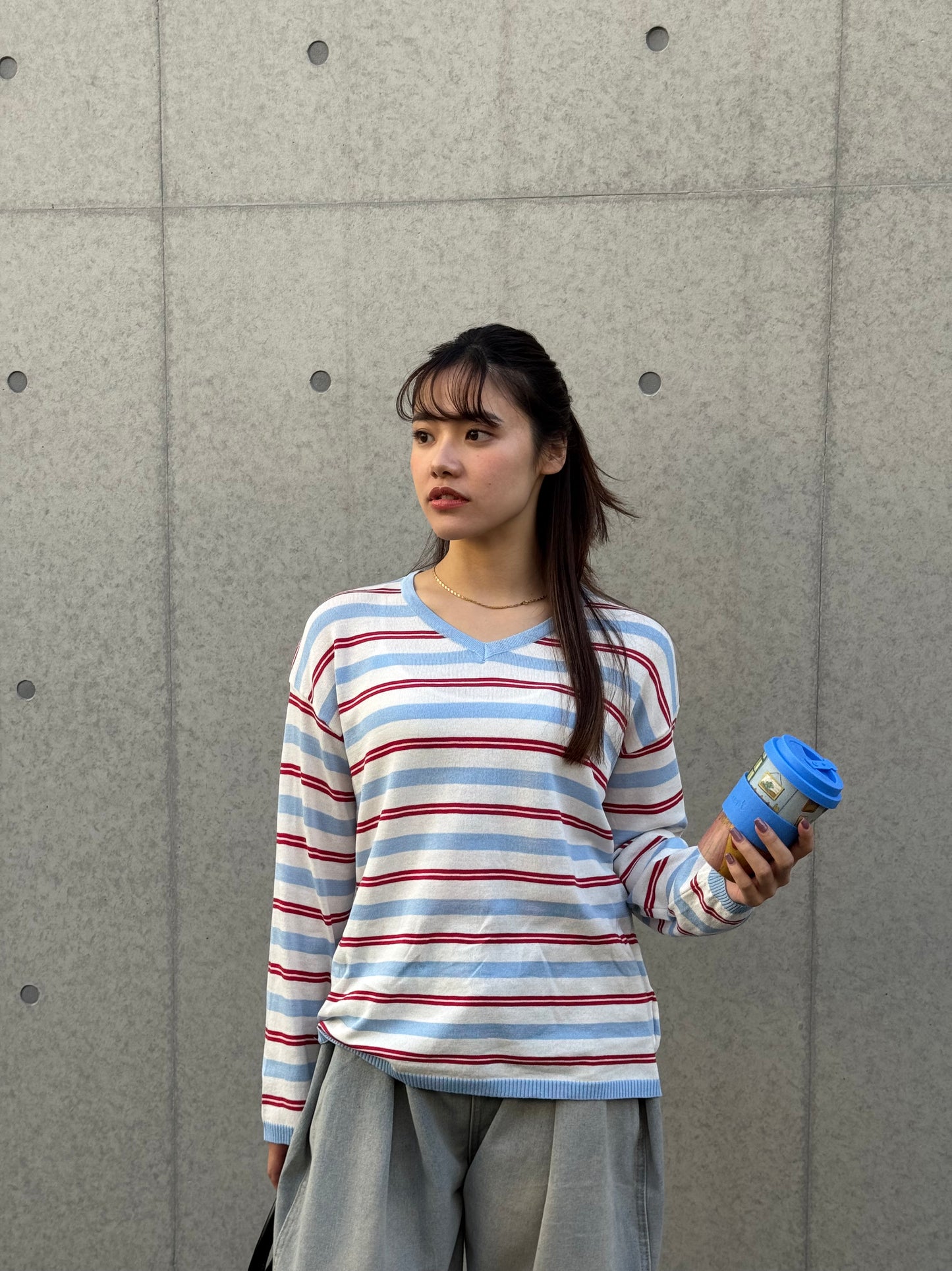 ミックスボーダーロングTシャツ DPB47404