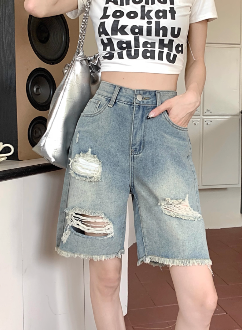 ダメージデニムハーフパンツ DPB71449