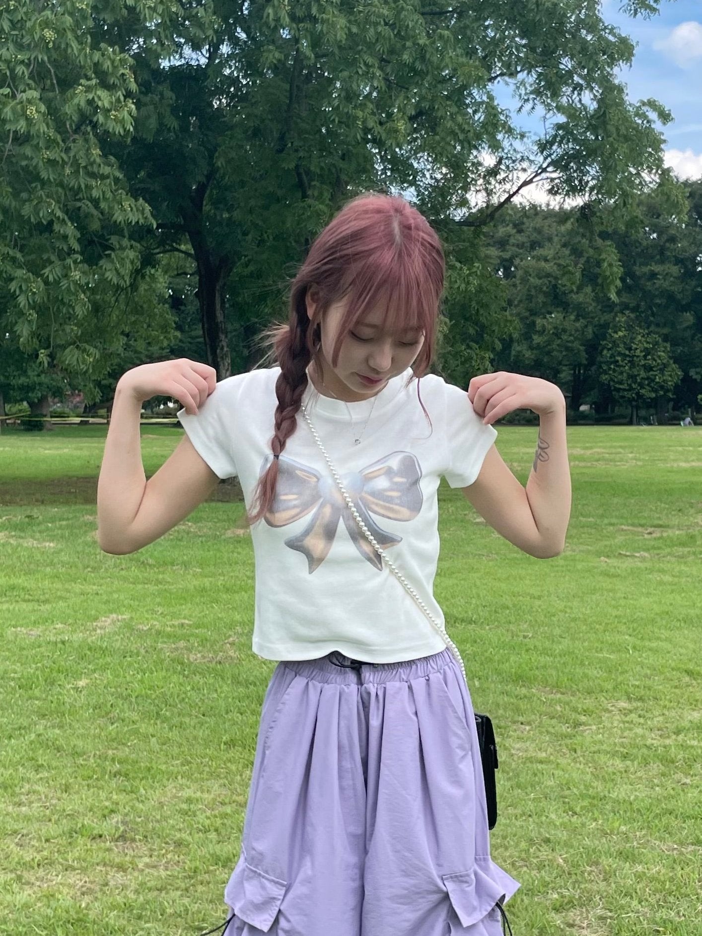 リボンクロップドTシャツ DPB68071