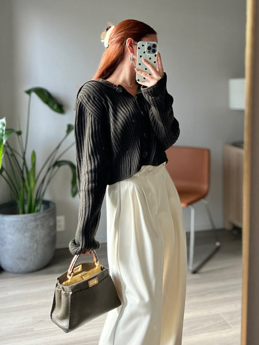 リブボタンニットトップス DPB56340