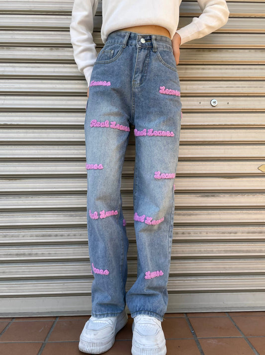 ロゴ刺繍ワイドレッグデニムパンツ DPB68015