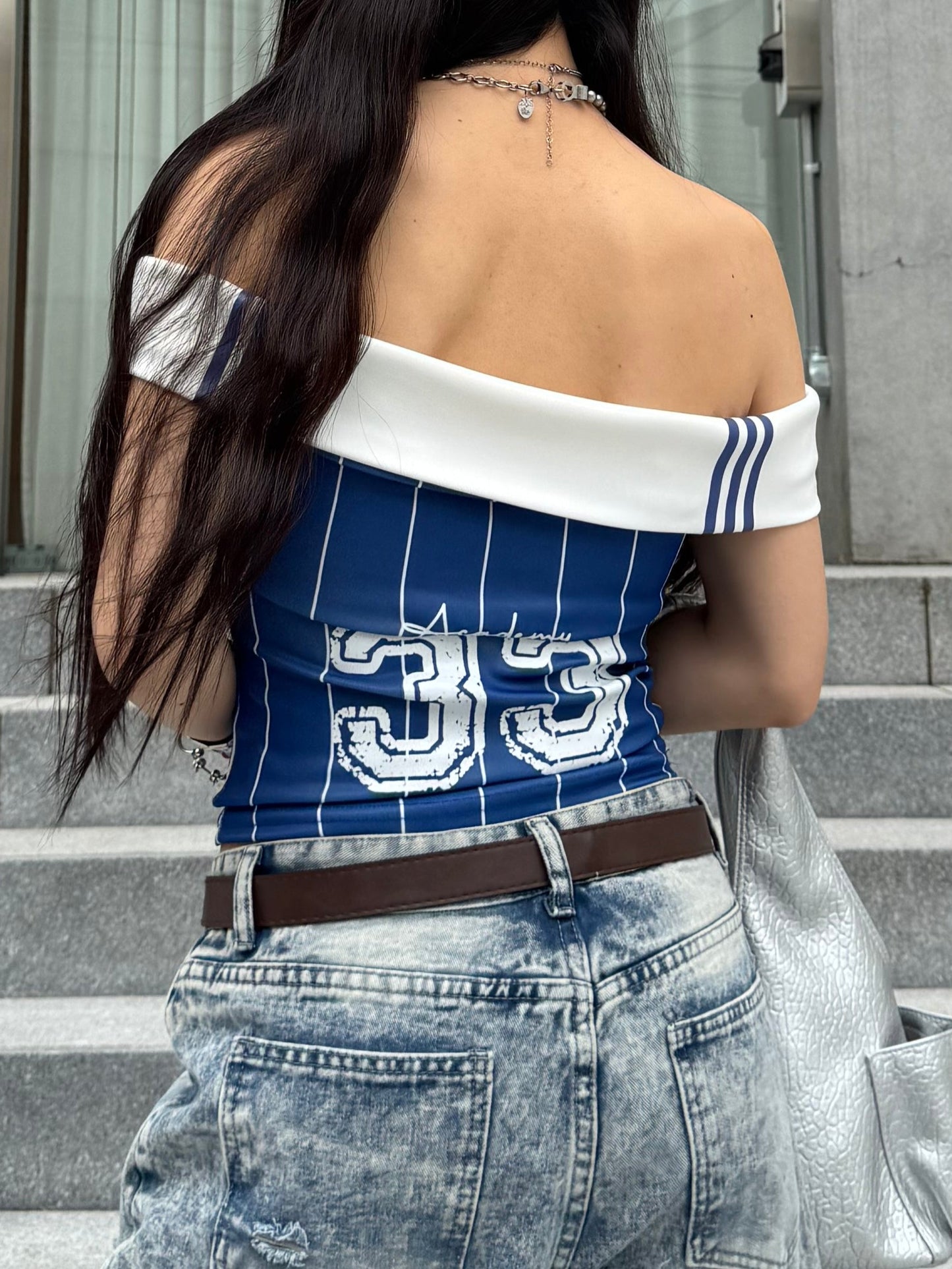 ナンバーオフショルダートップス DPB86053