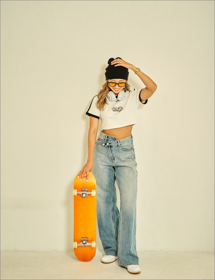 RiTyle CROPPED RINGER TEE