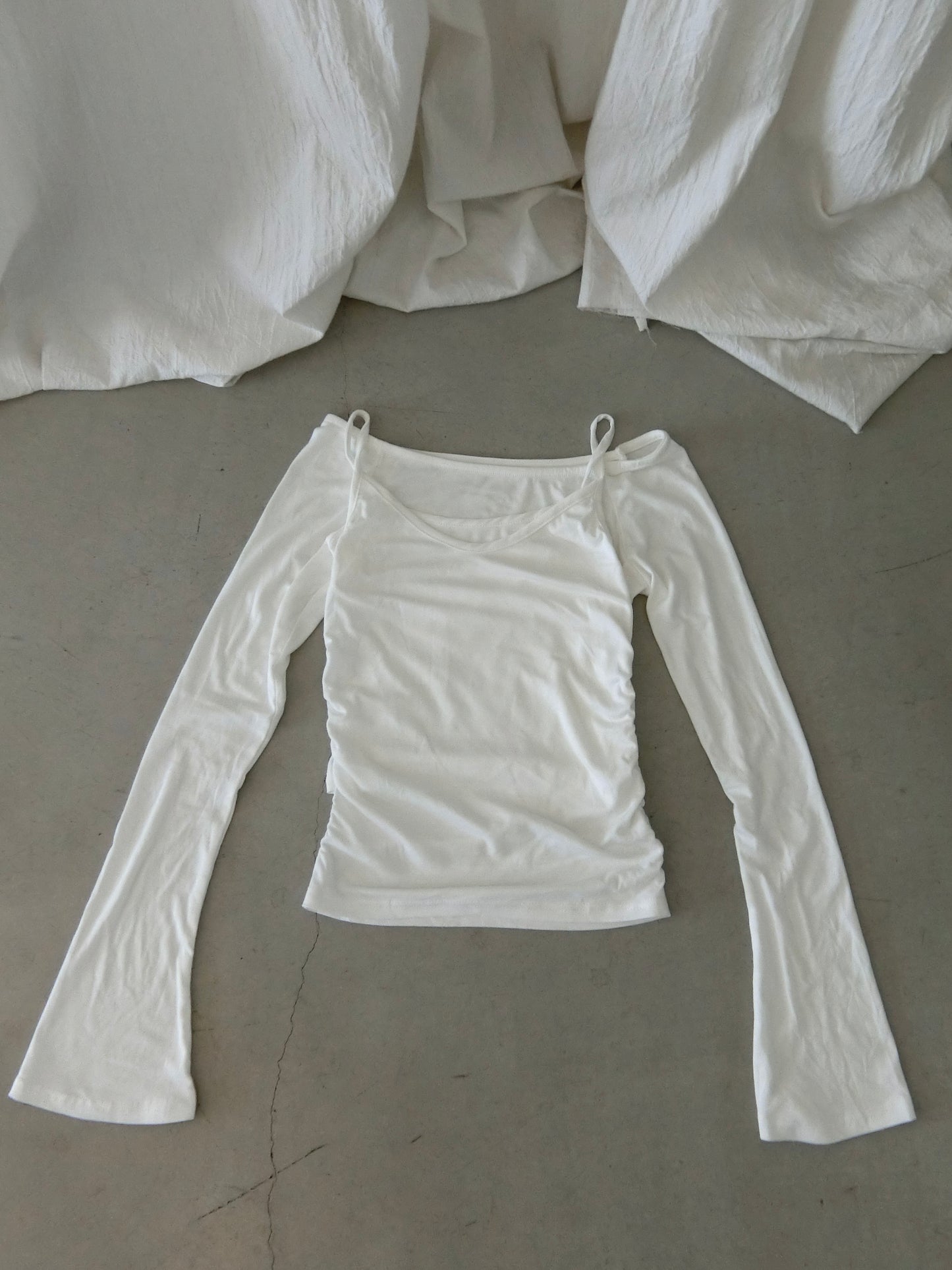 ダブルシャツホワイトトップス DPB43322