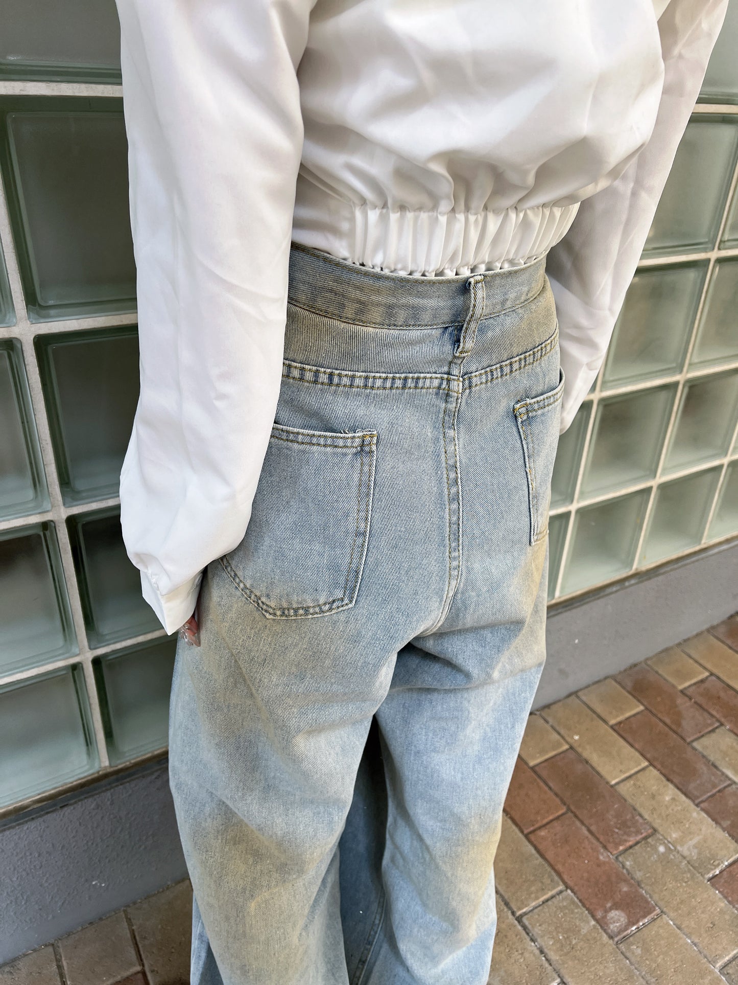 ヴィンテージウォッシュビジューデニムパンツ DPB79143