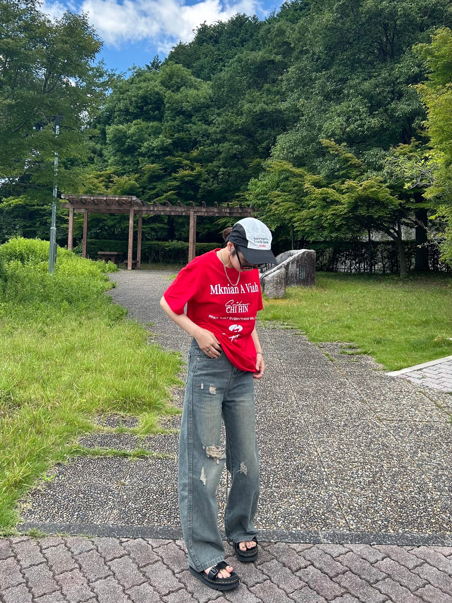 レッドロゴTシャツ DPA61394