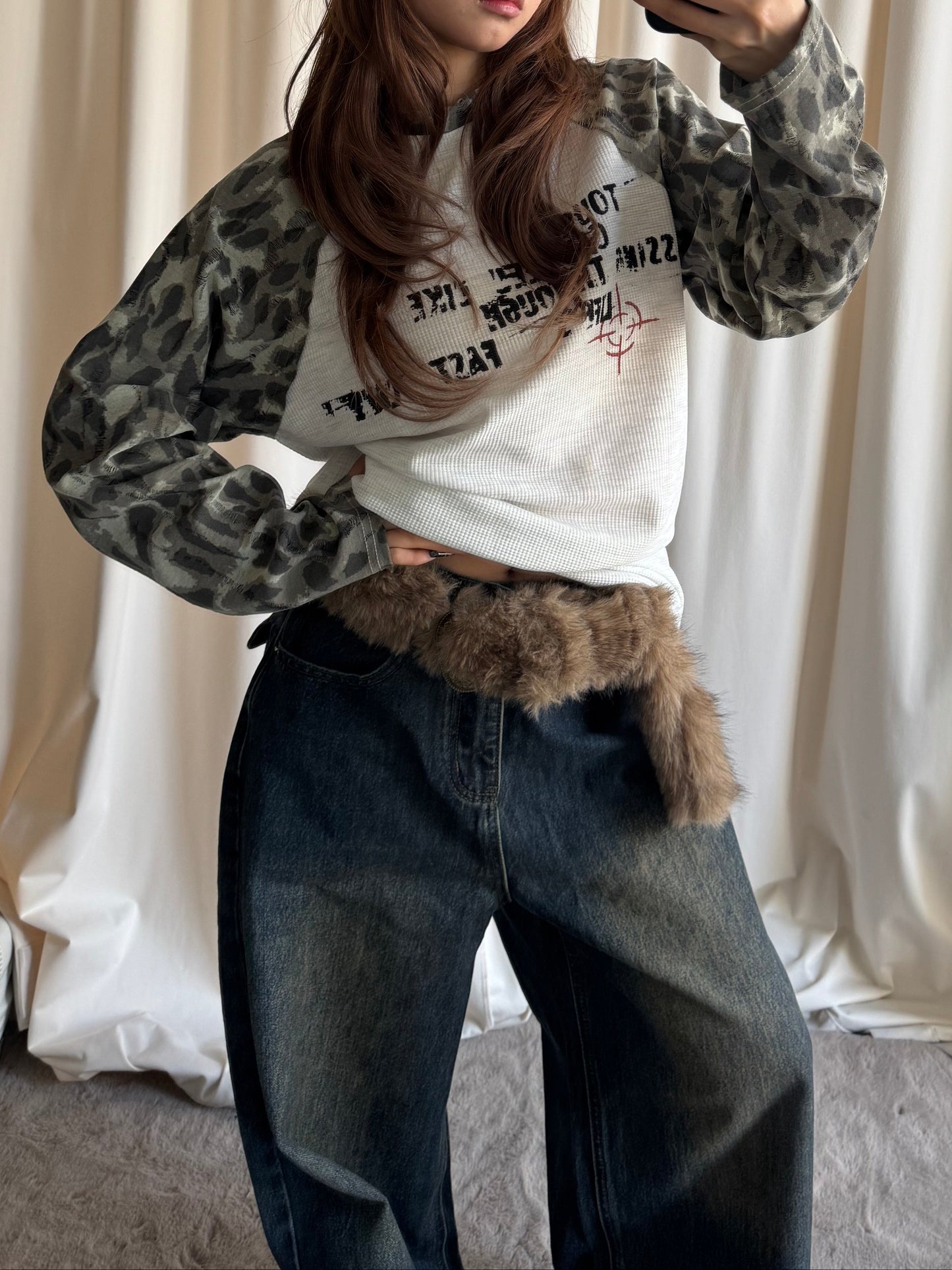 レオパードラグランTシャツ DPB86189