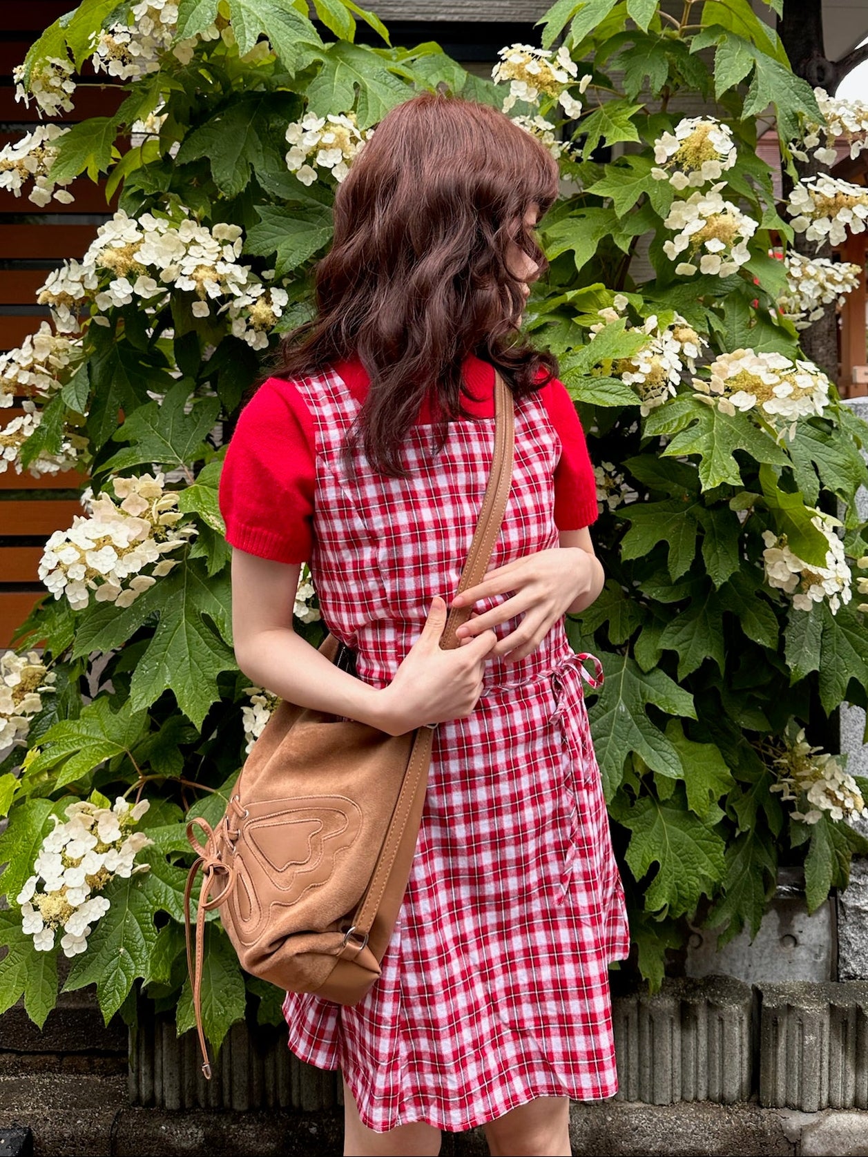 レッドチェックレトロワンピース DPA43363