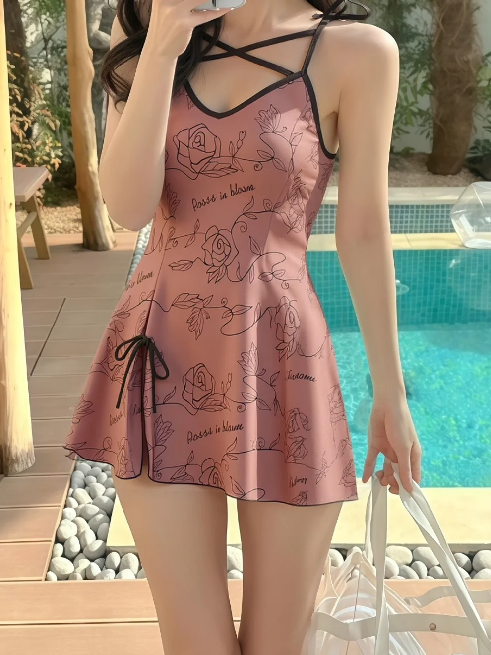 ローズプリントワンピーススイムウェア DPB71736