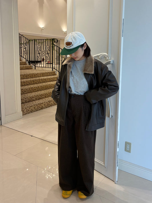 ブラウンフェイクレザージャケット DPA61454