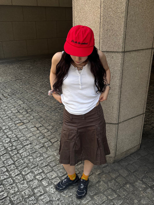 ブラウンボタンスカート DPB89067