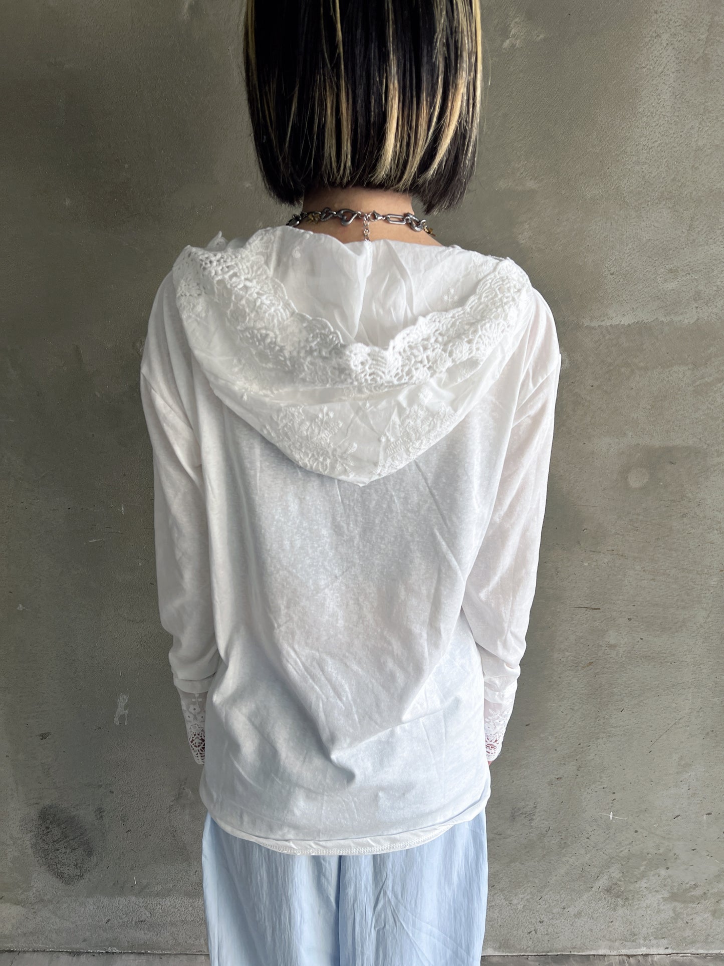 レースフーディロングスリーブTシャツ DPB79158