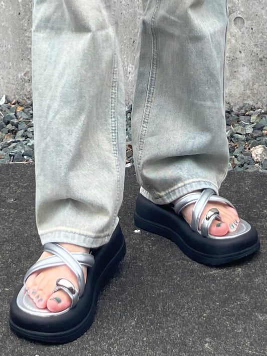 シルバーリング厚底サンダル DPB73087