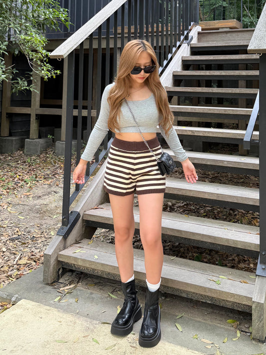 ニットボーダーショートパンツ DPB73443