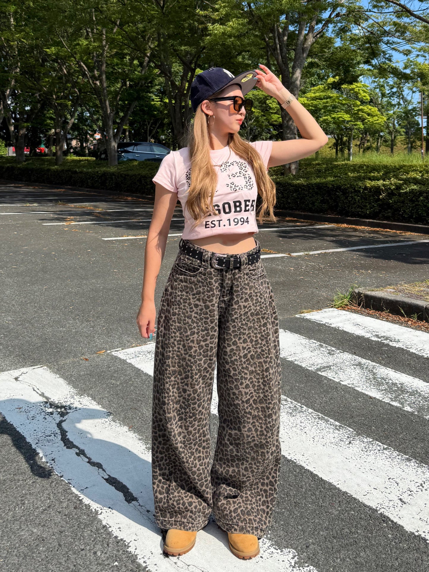 レオパードロゴクロップドTシャツ DPB73427