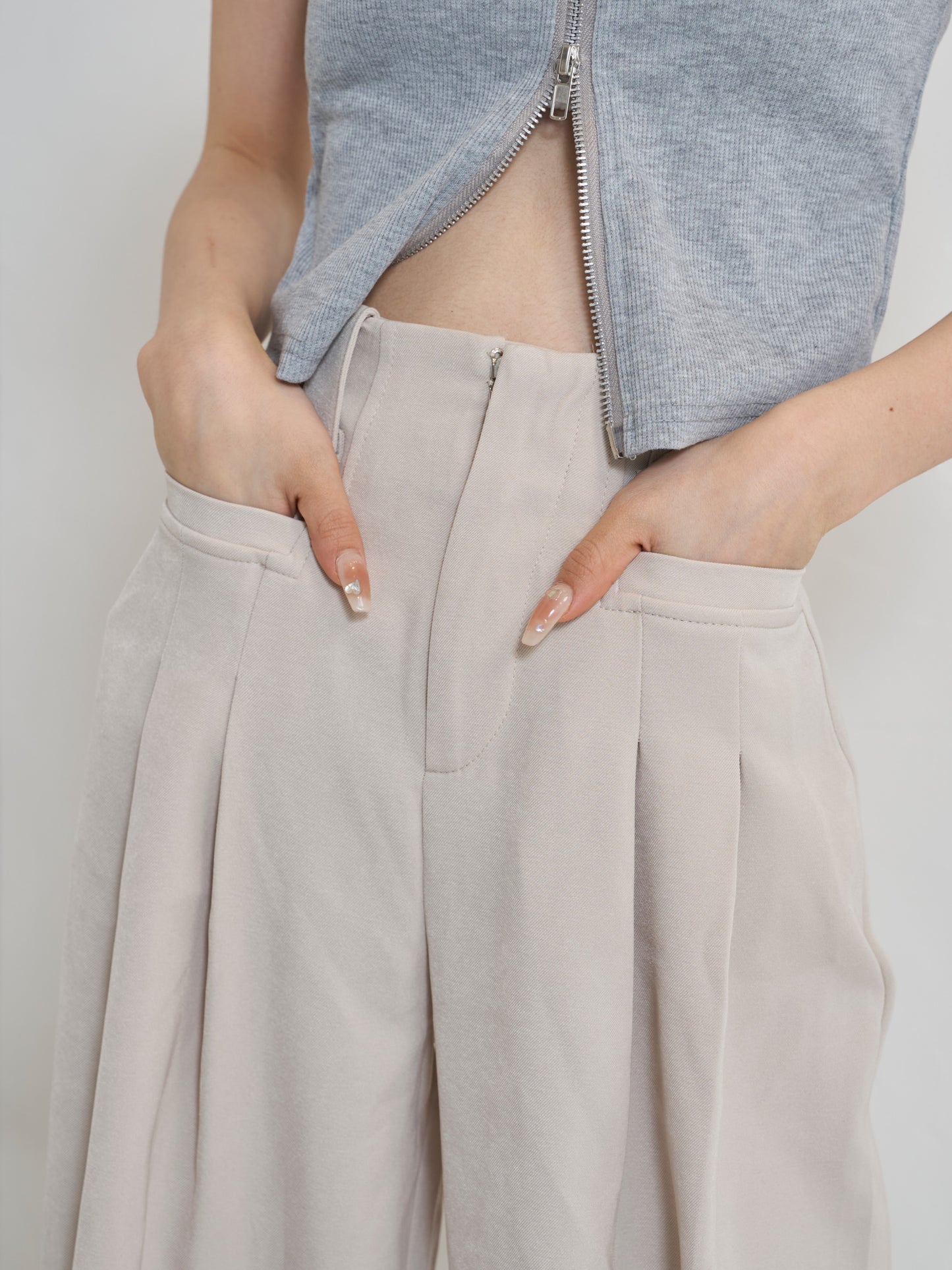 ハイウエストワイドタックパンツ DPB30015