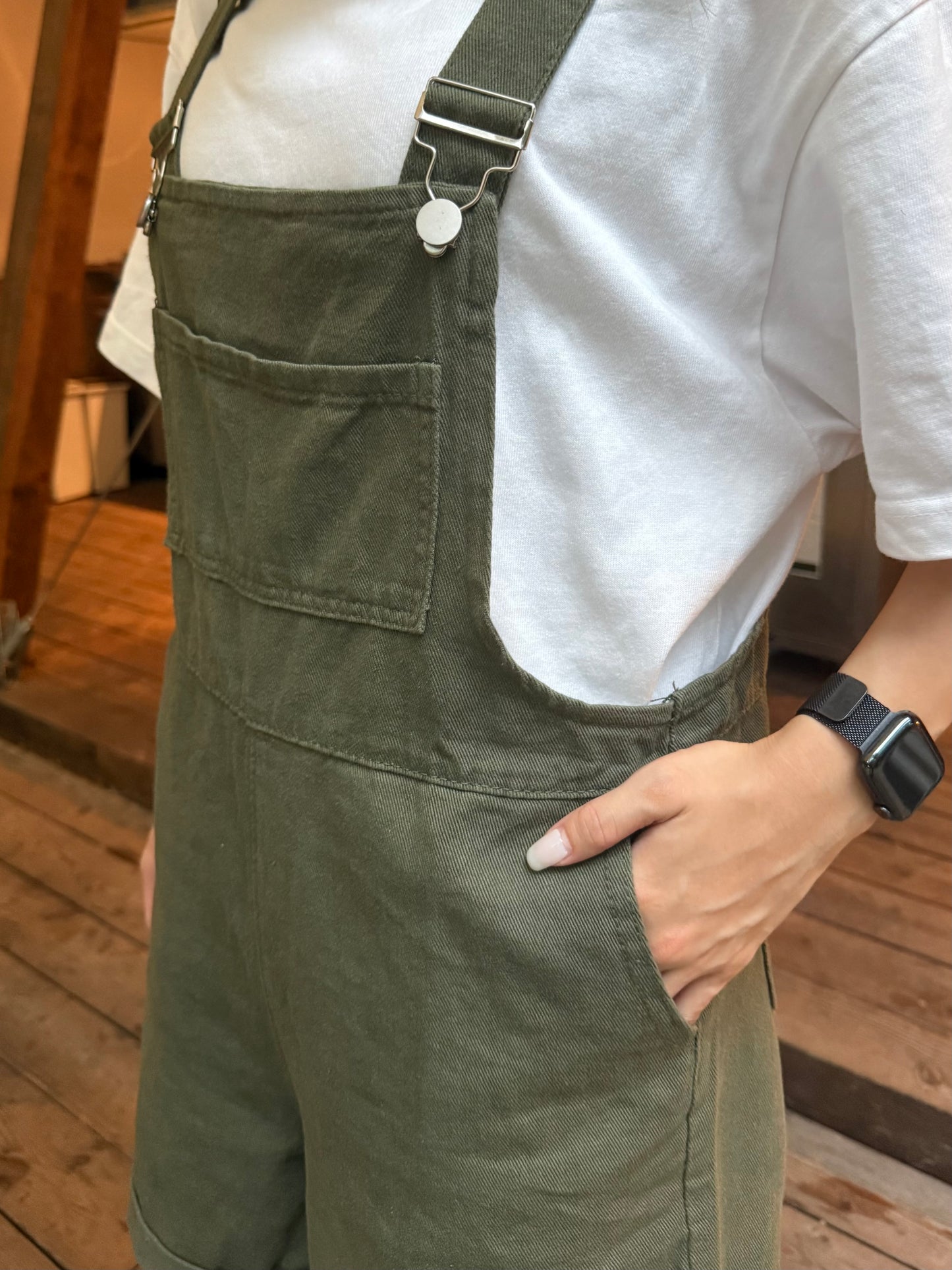 カーキミニサロペット DPB47466