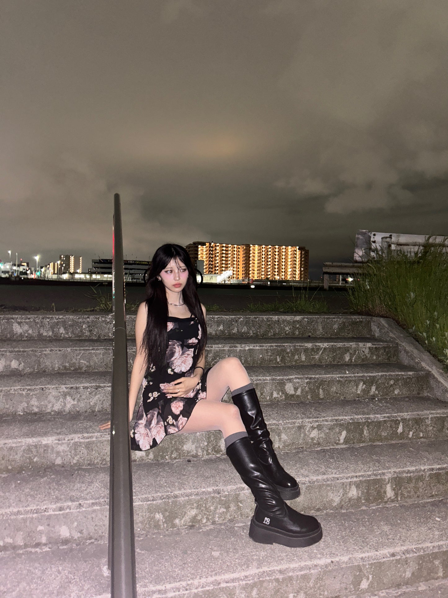 花柄シフォンワンピース DPB69087