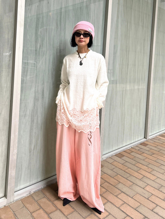 レースデザインロングTシャツ DPB79115