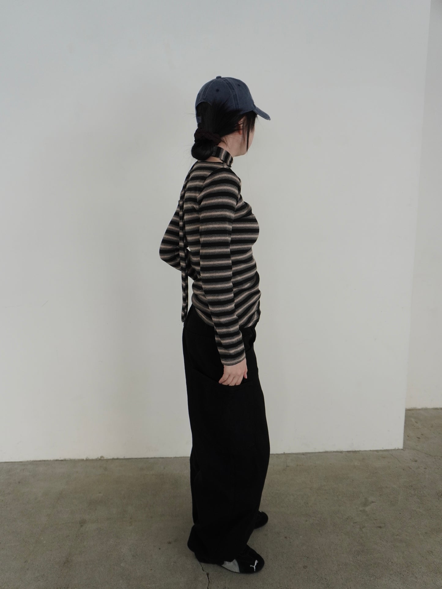 スリムマフラー付ボーダーTシャツ DPB85165