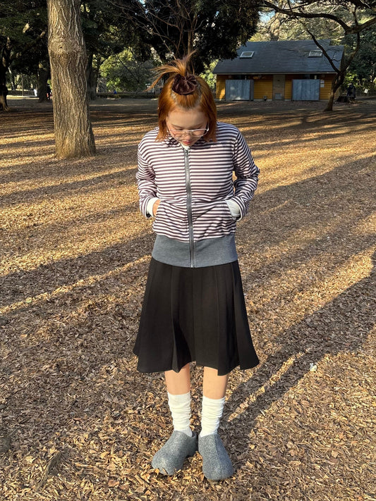 ミディアムブラックプリーツスカート DPC04002