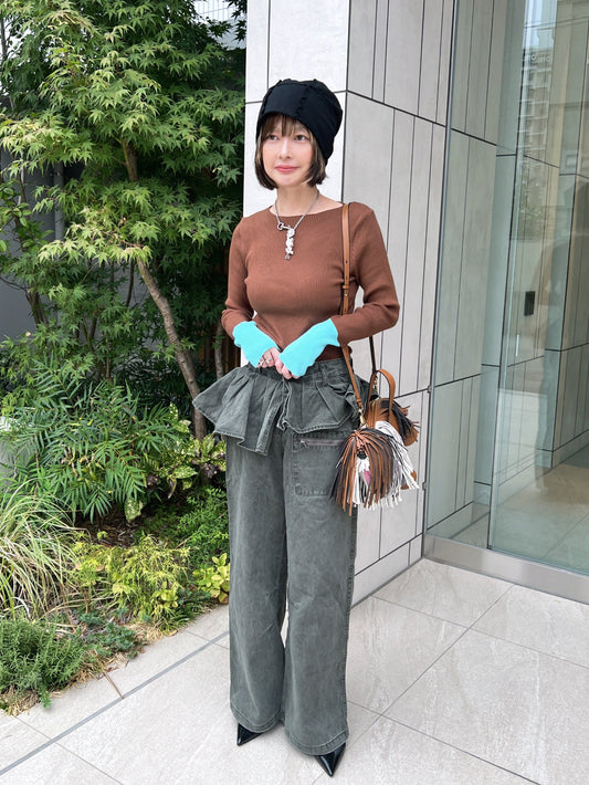 バイカラーデザインニットトップス DPB79207