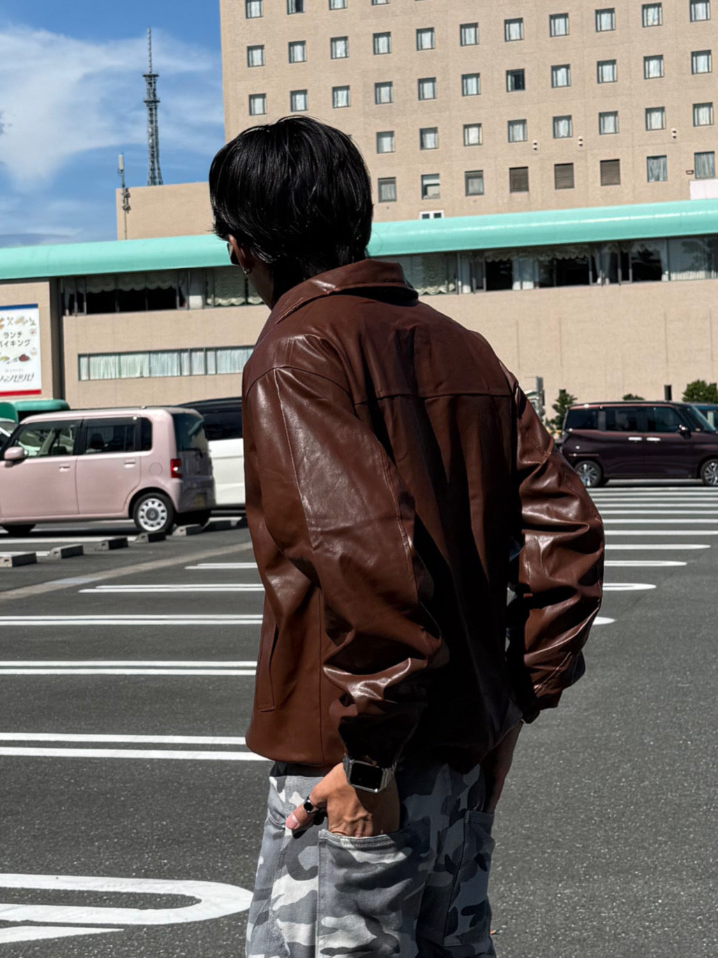 ワンポイントフェイクレザージャケット DPB90046