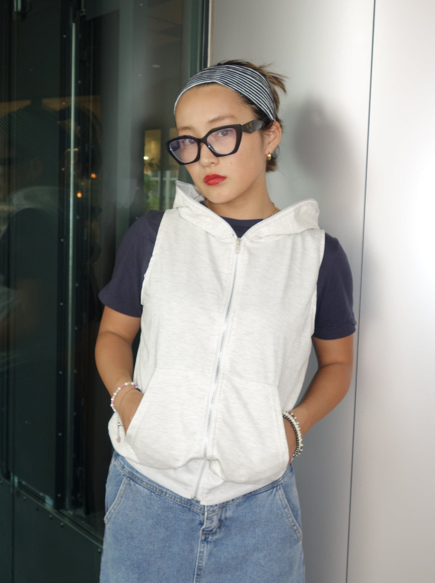 ノースリーブフルジップパーカー DPA14323