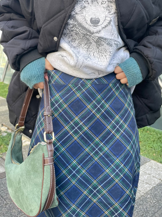 Aラインチェックスカート DPB64058