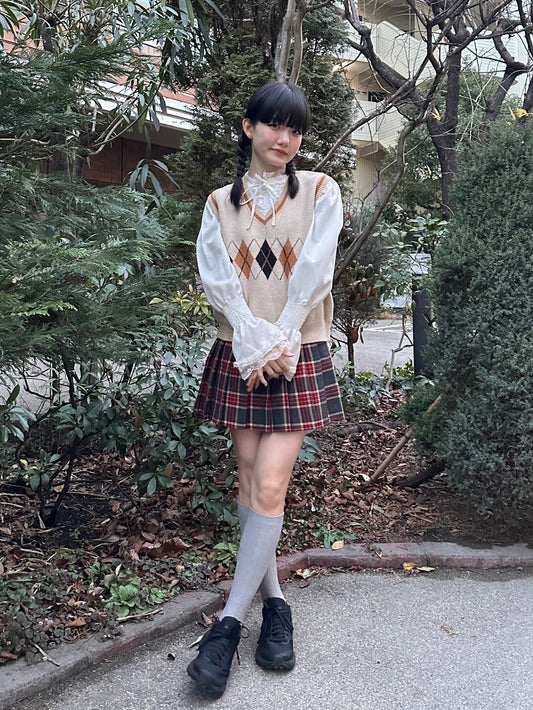 アーガイルVネックニットベスト DPA43286